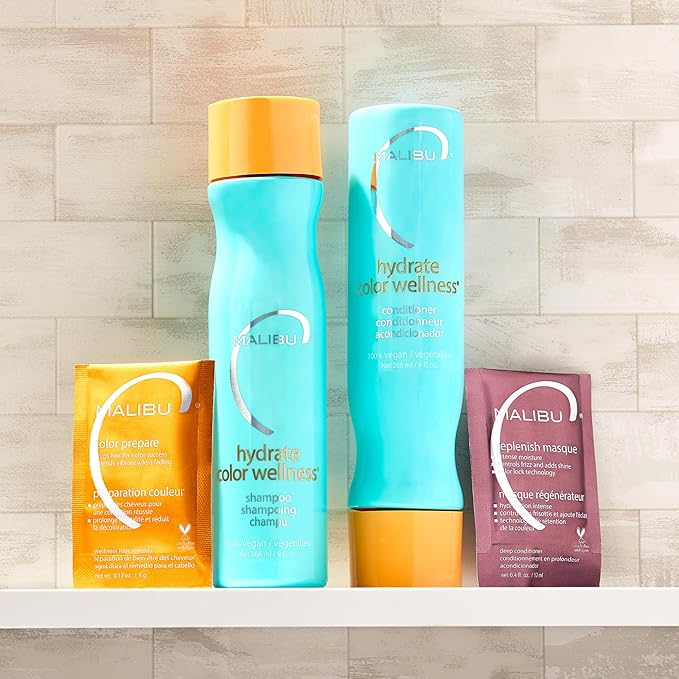 Malibu C Hydrate Color Wellness Conditioner (9 oz) - Moisturizing, Color Safe Conditioner for Vibrant Hair - Formulated to Preserve + Protect Hair Color