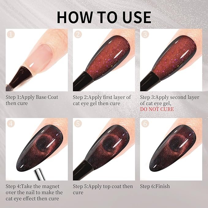 MAYCHAO 15ML Cat Eye Gel Nail Polish 1Pc Starry Sky Gel Polish with Magnet Soak off Holographic Magnetic Nail Polish for Nail Art Manicure Salon DIY at Home, 0.5 OZ
