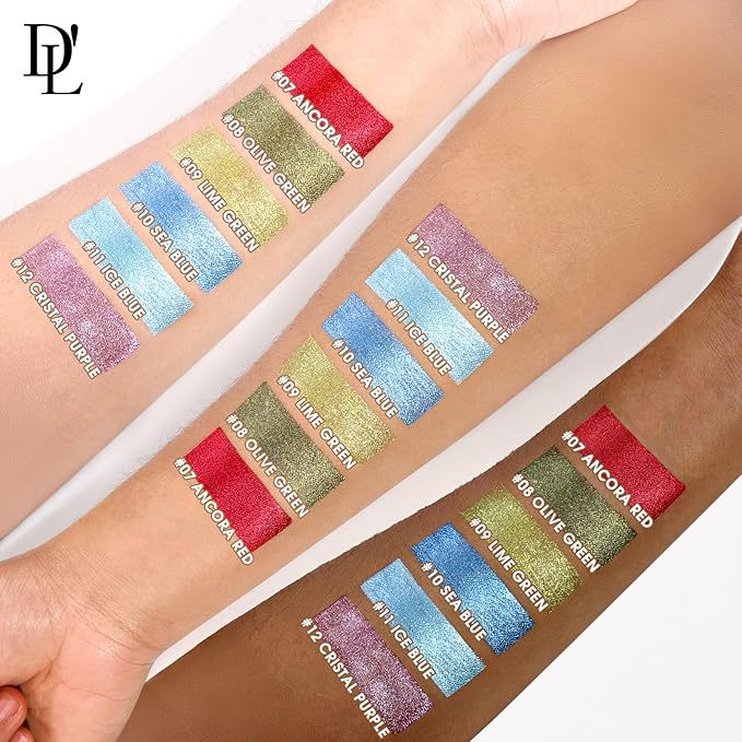 Silver Metallic Liquid Eyeshadow, High Impact Silvery Diamond Sparkle Eye Shadow Liquid Eyeliner Makeup for Older Women, Long Lasting Quick-Drying Smooth Shimmer Eyeshadow for Daily, Cosplay, Vegan #1