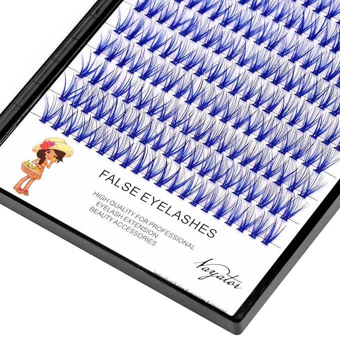 →VAYATOR False Eyelashes 3Styles D Curl 10-18mm 200Pcs To Choose Lashes Extensions Cluster Individual Lash Extensions Reusable False Eyelashes Easy Grafting (Dark Blue-D Curl-10mm)