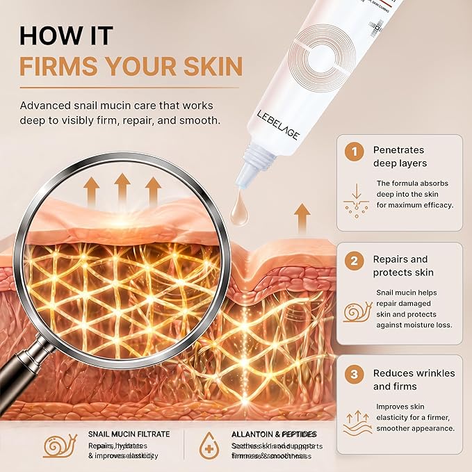 LEBELAGE Dr. Snail Derma Eye Cream 1.35 fl oz | Lightweight Eye Moisturizer with Snail Filtrate | Fast-Absorbing Daily Under Eye Cream for Smooth, Hydrated Skin Feel | Korean Skincare Routine