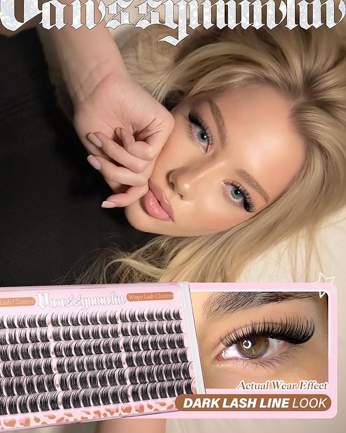 Short Wispy Lash Clusters 10-12-14mm Natural Eyelashes Clusters pestañas postizas naturales C Curl Cluster Eyelash Extensions Fairy Lashes Clusters Lightweight Eyelash Clusters DIY Individual Lashes