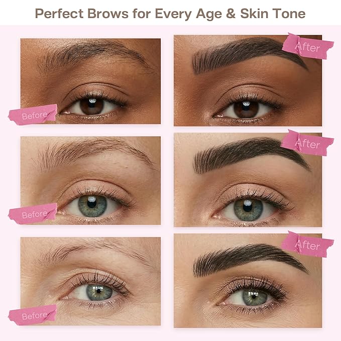 CALAILIS Eyebrow Pencil for Women - 2-in-1 Eyebrow Pen with Dual-Ended Microblading 4D Fork Tip & Ultra-Fine Eyeliner Tip, Create Natural Fuller Hair-Like Waterproof Brow Pencils (Black)