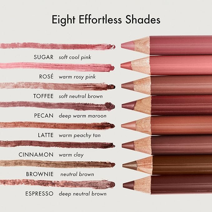 Summer Fridays SoftLine Lip Liner Pencil - Creamy, Long-Lasting Matte Lip Pencil for Sculpted Definition - Skin Care Infused Makeup with Hyaluronic Filling Spheres + Jojoba Oil - Pecan (1.02 g)