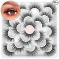 DYSILK Mink Lashes False Eyelashes - Mink Eyelashes Fluffy 10 Pairs 6D Mix Style Faux Lashes Pack Wispy Eyelashes Fluffy Reusable Lashes Natural Look Mink Fake Eyelashes Cat Eye Lashes | 19mm