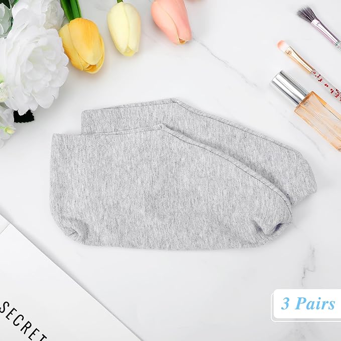3 Pairs Foot Moisturiser Socks Overnight, Spa Cotton Socks for Foot Cream, Lotion Sock for Moisturising for Dry Feet Care, Moisturising Sock for Cracked Heel Repair Women Men (Grey)