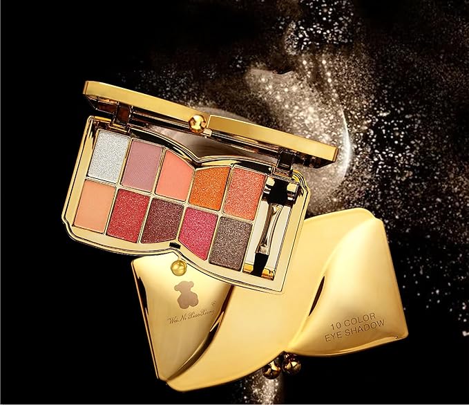 Glitter Eyeshadow Palette, 10 Colors Sparkle Shimmer & Matte Eye Shadow Highly Pigmented Waterproof Long Lasting Makeup Set (Color 9)