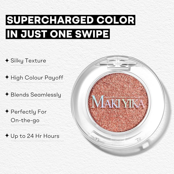 MAKI YIKA Dark Bronze Crème Eyeshadow Single Shimmer bronze Cream Eye Shadow palette for Women Color Stay Long Lasting Waterproof Eye Makeup Monochrome Eyeshadows,#18