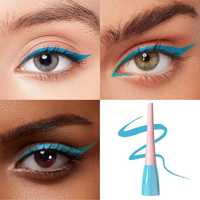Boobeen Liquid Eyeliner Pen, Colored Eye Liner Waterproof Smudge Proof, Eyeliner Ink Liner with Precision Tip for Bold Eye Looks