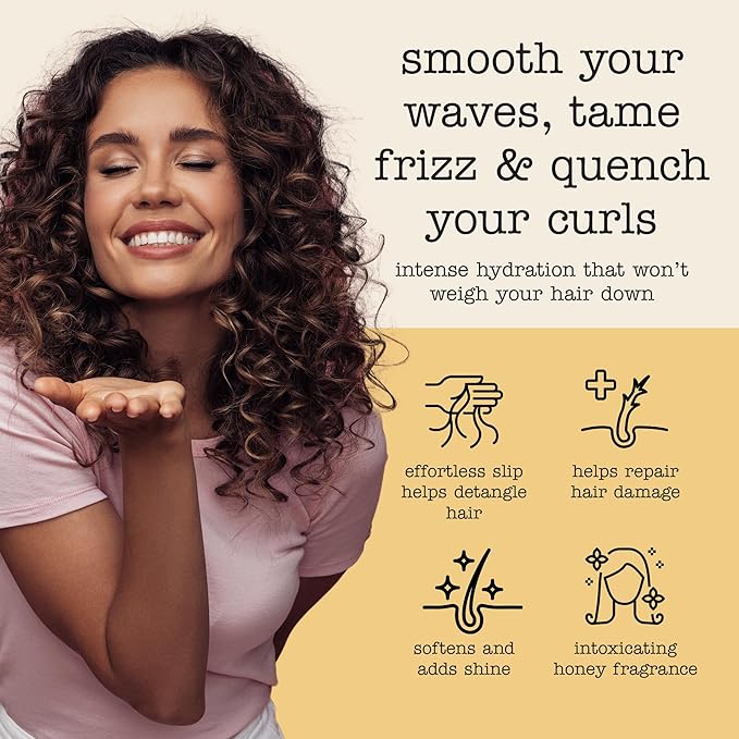 SAUCE Hair Mask, Honey Chia Smoothing Curl Mask (10.5 FL Oz) Frizz Control & Deep Conditioning with Shea Butter, Curly & Coily Hair, No Parabens & Sulfates