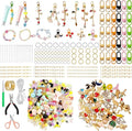 Aucscott DIY Keychain Making Kit with Charms for Girls, Aesthetic Personalized Lip Gloss Bracelet Earring Bag Charms Personalized Cute Keychains Craft Kit Gift for Teens, Besties, Friends & Birthday
