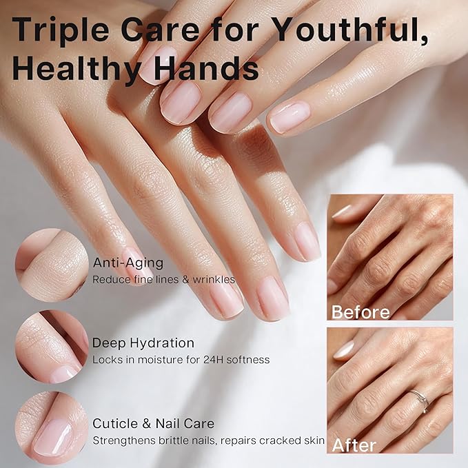 Anti-Aging Hand Cream with Naturally Extracted Shea Butter and Collagen – Improves Skin Texture and Maintains a Youthful Appearance