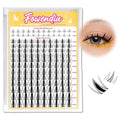 Fowendia Manga Lash Clusters Wanna Be 8-18mm Fairy Eyelash Clusters DIY Lash Extension Invisible Band 0.3mm Wispy Natural Individual Cluster Eyelash Extensions