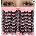 loladook 25 mm Lashes Mink Wispy 3D Big Long Dramatic Lashes Pack D Curl 25mm Eyelashes Strip Thick Faux Mink Eyelashes