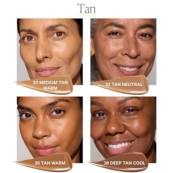 Well People Skinforia Serum Foundation, Lightweight Tinted Formula Hydrates, Smooths, and Evens Skin Tone with Birch Sap and Mushroom Complex, Long-Lasting, Natural Finish, 32 Tan Neutral