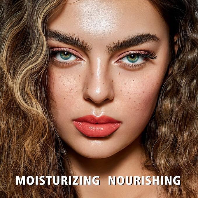 MAKI YIKA Moisture Coral Red Lipstick for Women Hydrate Tinted Lip Balm for Mother's Day Dry Cracked Lips Sheer Lipstick Lip Tinted Glossy Finish,MA053 Coral Red