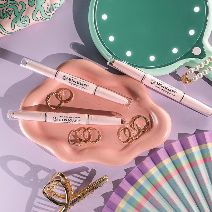KimChiChic Beauty Effn Sculpt Dual-Ended Highlight & Contour Stick, Creamy & Blendable Formula with Mango Seed Butter, Vitamin E & Sweet Almond Oil, Cruelty-Free, Medium