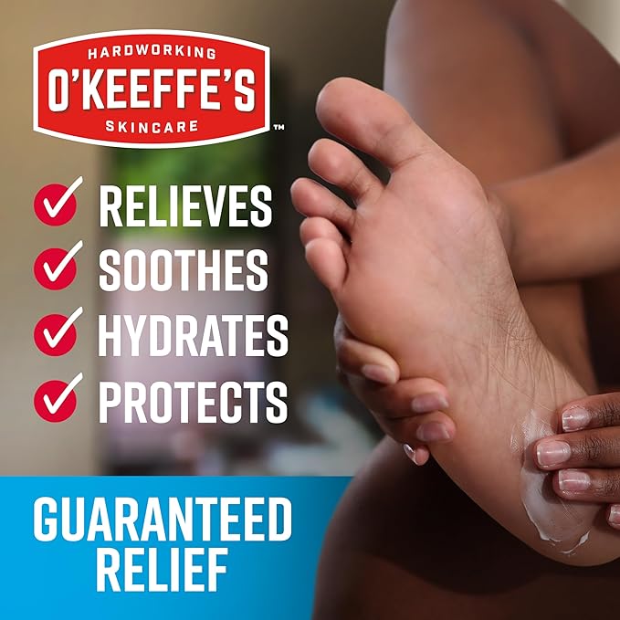 O'Keeffe's for Healthy Feet Pain Relief Skin Protectant Cream; 3 Ounce Tube (Pack of 1); Foot Pain Relief Cream; Cooling Foot Cream