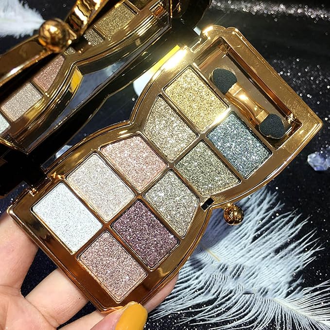 Glitter Eyeshadow Palette, 10 Colors Sparkle Shimmer & Matte Eye Shadow Highly Pigmented Waterproof Long Lasting Makeup Set (Color 5)