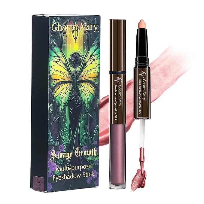 2-in-1 Eye Shadow & Liquid Eyeshadow, Waterproof Cream Eye Makeup Crayon Long Lasting Shimmer Glitter Gold Eye Brightener for Mature Women(05 PINK)