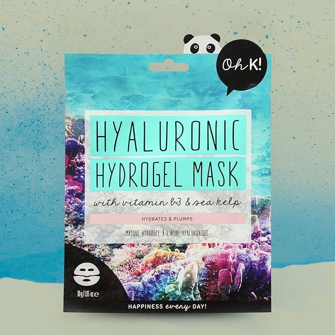 Oh K! Hydrogel Mask - Moisturizing Face Mask Sheet - Hydrating Face Sheets - Rich in Hyaluronic Acid, Niacinamide - Korean Skincare - 1 Pc (Pack of 3)