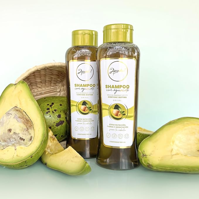 ANYELUZ Avocado Moisturizing Shampoo, Enriched with Omega 3, 6, 9, and Biotin, Repairs and Protects Damaged Hair Fibers, Enhances Hair Shine and Guards Against Sun Damage