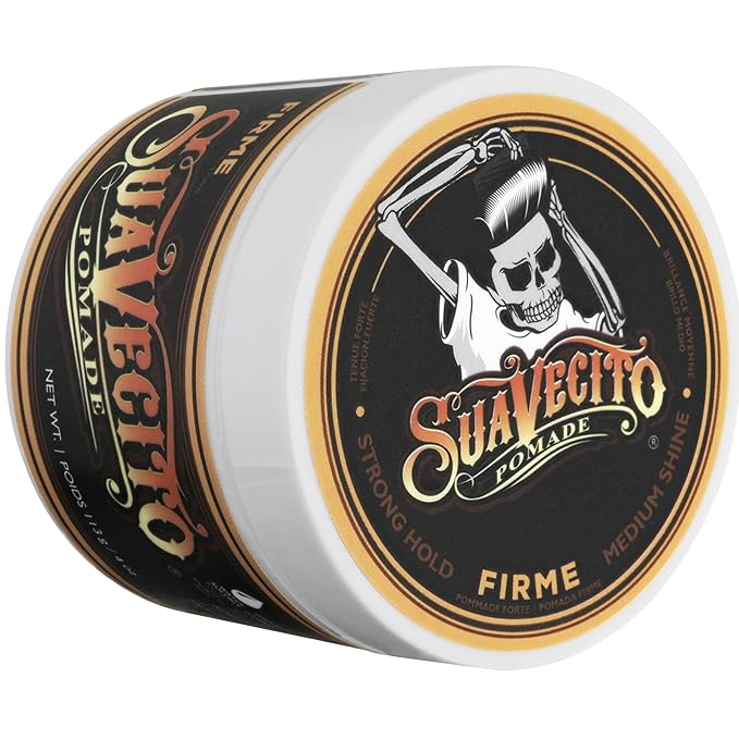 Suavecito Pomade Firme (Strong) Hold 4 oz, 3 Pack - Strong Hold Hair Pomade For Men - Medium Shine Water Based Wax Like Flake Free Hair Gel - Easy To Wash Out - All Day Hold For All Hair Styles