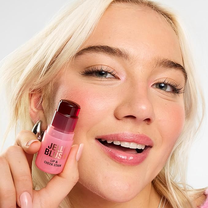 Revolution, Jelly Blush Stick Lip & Cheek Stain, Sheer, Buildable Coverage with Hydrating Hyaluronic Acid & Aloe for Multi-Use Glow, Vegan & Cruelty-Free, Peach Orange