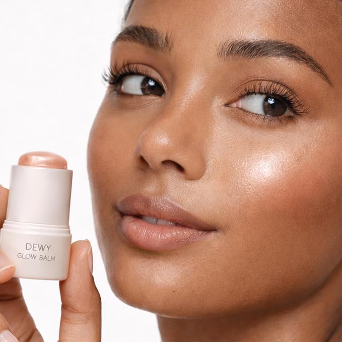 Glow Balm Highlighter – Glass Skin Dewy Balm, Cream Face Highlighter with Plant-Based Squalane, Hydrating Glow for Natural Radiant Finish