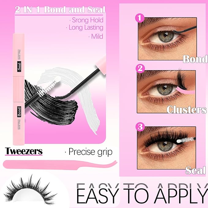 YIDUO Manga Lash Clusters Kit 2 Styles Volume Fairy + Cat Eye Cartoon Clusters Eyelash Extensions Kit with Lash Bond and Seal Remover Tweezers 10-18mm Wispy Individual DIY Lashes Book Kit