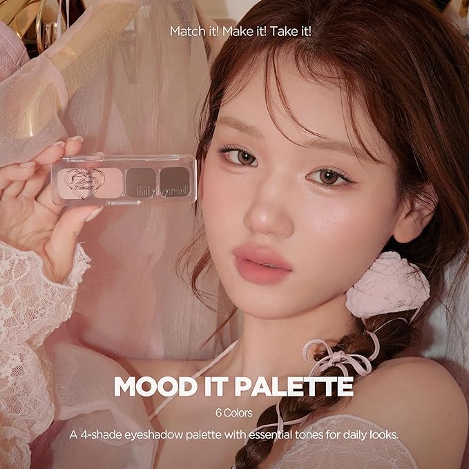 lilybyred Mood It Palette | 4-Shade Korean Eyeshadow Palette, Pre-Matched Personal Tone, Soft Blending, Buildable Coverage, Matte & Shimmer Finish, Daily Wear, Compact Size, 0.11 oz. (01 Fresh It)
