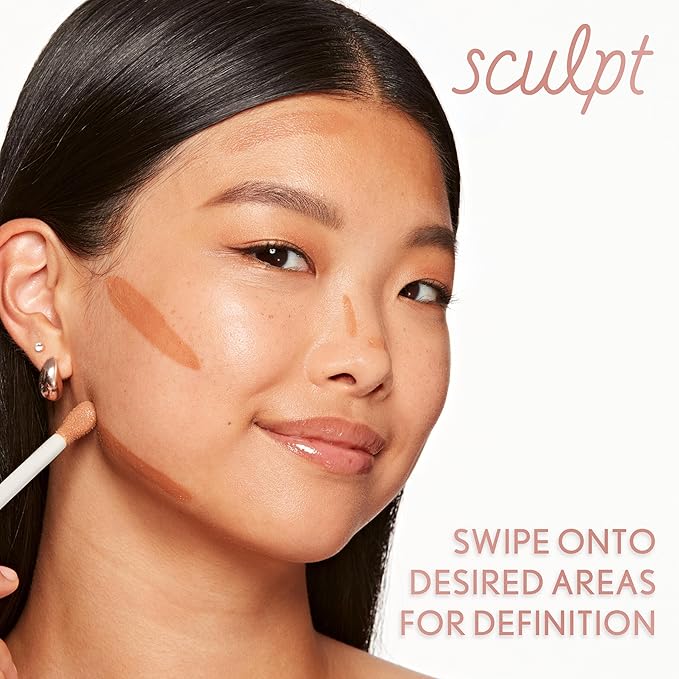 COVERGIRL TruBlend Sun & Sculpt Bronzing Glow Serum, Buildable, Radiant Glow, Wand and Pump Applicator - 70 Dark Deep