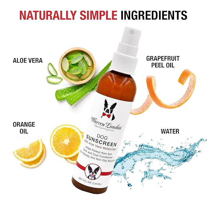 Warren London Dog Sunscreen Spray Protection with Aloe Vera I Dog Skin Soother I Puppy Sunblock I Made in USA- 4oz