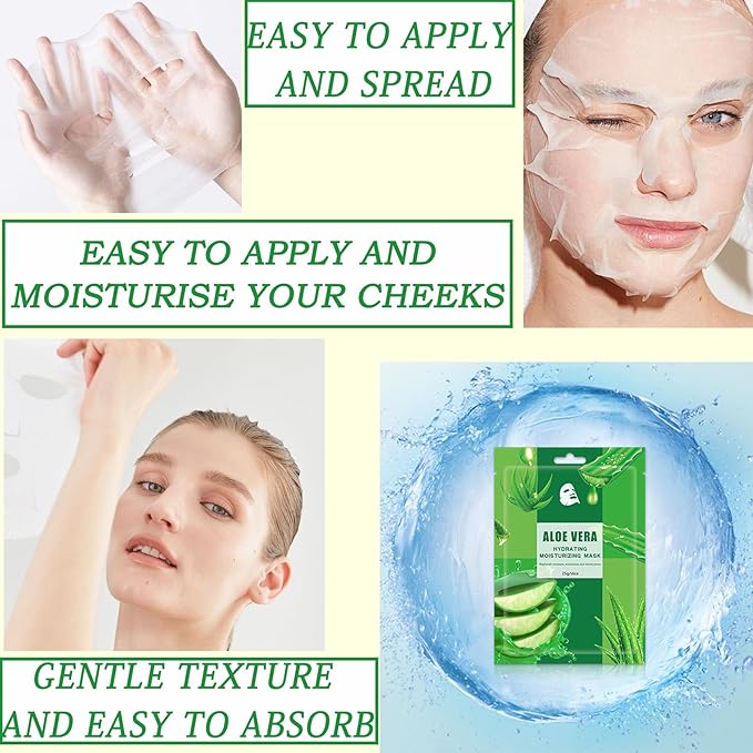 10 Pack Sheet Face Mask Set,Moisturizing Long Lasting Facial Sheet Masks Combo,Hydrating Face Masks for All Skin Types