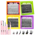 MilyBest 4 Styles Lash Clusters Kit, Silk/Rozen/Fable/Mist Bottom Eyelash Clusters Extensions Mini Boxes with Lash Bond & Seal, Remover and Lash Tweezer Spiky DIY Individual Lashes Extension Kit