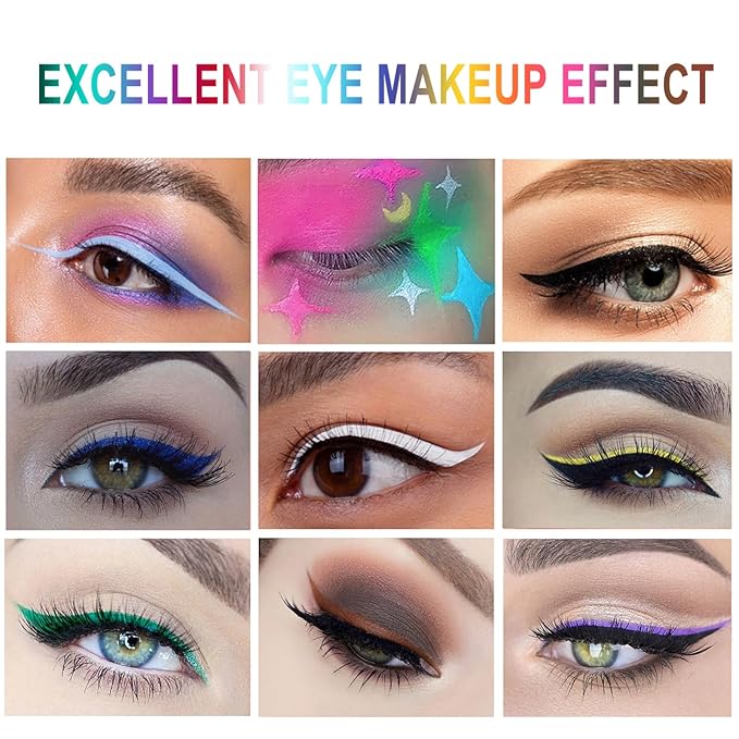 Liquid Eyeliner, Matte Colored Eyeliners, Rose-Red Eyeliner, White Black Red Brown Green Purple Waterproof High-pigmented Colorful Eyeliners Eye Makeup (11#Rose-Red)