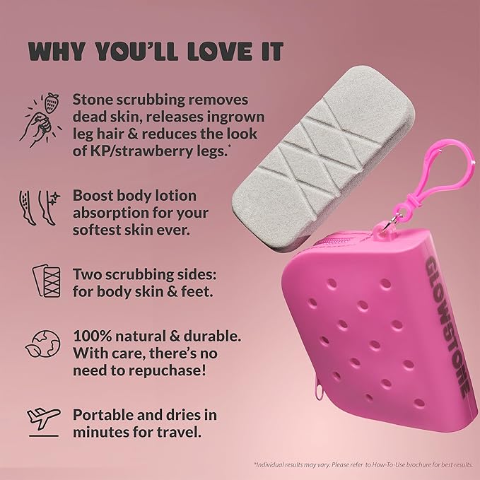 GET EVEN LEG SCRUB: Body & Leg Exfoliator for Ingrown Hair, Strawberry Legs, Dead Skin Remover for Body - Exfoliating Stone for Body KP Bump - Stone Body Scrubber for Dry Skin, Feet & Cracked Heel