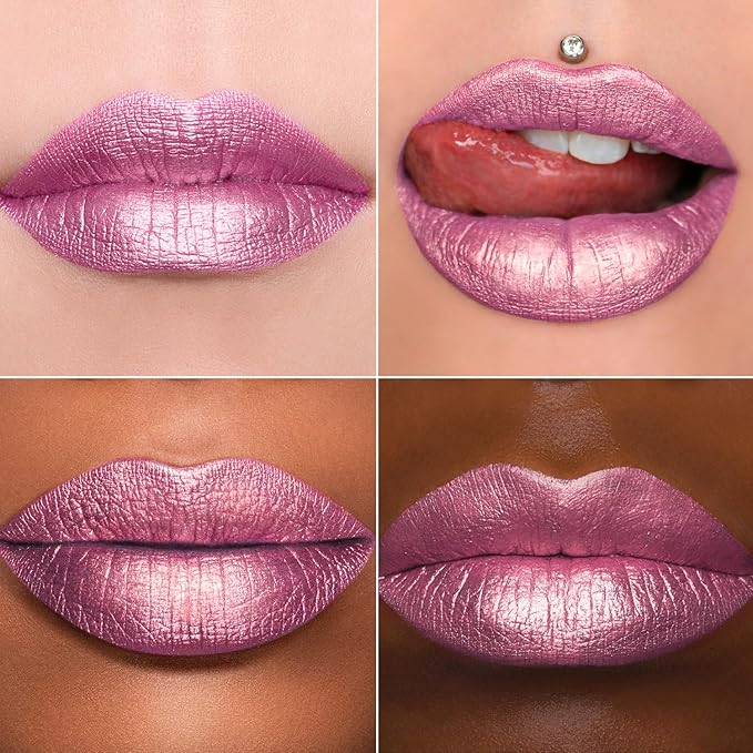 MAKI YIKA Pink Lipstick for Women Metallic Lipsticks for Mother Glitter Long Lasting Lipstick No Smudge No Transfer Liquid Lip Gloss (BR013 First Love)