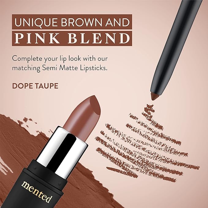 Mented Cosmetics Lip Liner for Women, Dark Brown Lipliner Lip Pencil, Waterproof Lipliner, Vegan + Cruelty Free Makeup, Dope