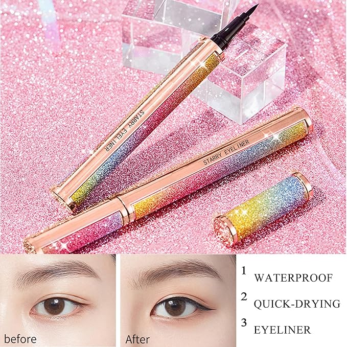 4D Silk Fiber Mascara set, 2 in 1 For VIBELY Mascara & Eyeliner & Eyebrow Pencil (Brown) set, No Clumping, Long-lasting, Creates Natural-Looking Brows and Stays on All Day (3 PCS)
