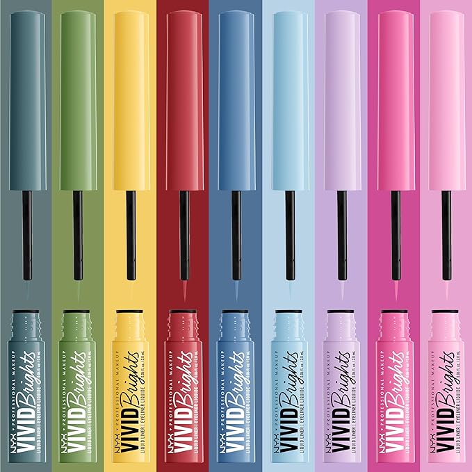 NYX PROFESSIONAL MAKEUP Vivid Brights Liquid Liner, Smear-Resistant Eyeliner with Precise Tip - Sneaky Pink (Pack of 2)