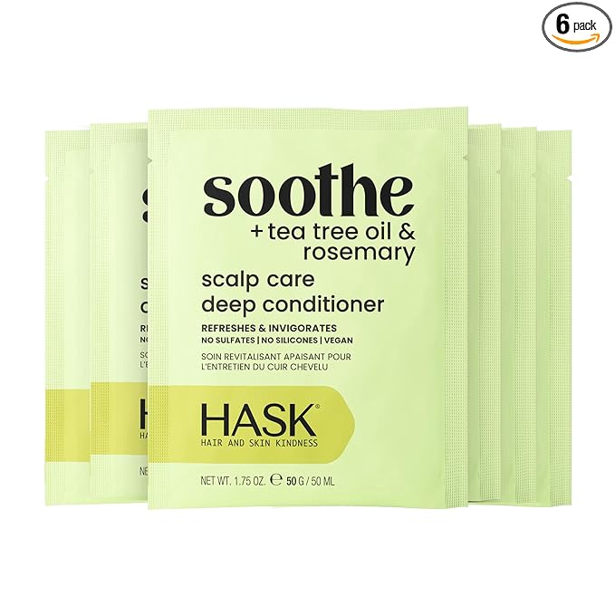 HASK TEA TREE Revitalizing Deep Conditioner Treatments for all hair types, color safe, gluten free, sulfate free, paraben free - Pack of 6