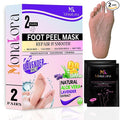 Foot Peel Mask for Dry, Cracked Heels – Exfoliating Callus Remover with Natural Fruit Extracts – Baby Soft Feet in 1 Week – 2 Packs | Lavender Scent