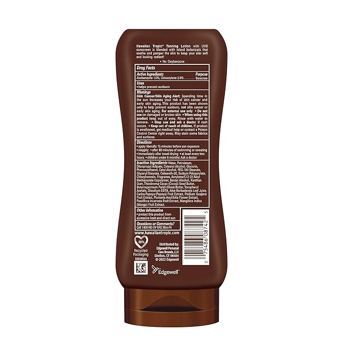 Hawaiian Tropic Sunscreen Protective Dark Tannning Sun Care Sunscreen Lotion - SPF 4, 8 Ounce