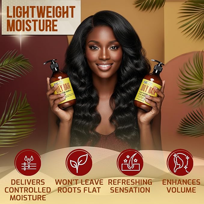 Oily Hair Shampoo and Conditioner Set - Sulfate Free Moisturizing Cleanse for Oily, Flaky Scalps - Fights Dandruff and Itchiness - Salon Professional Formula - For Men and Women - 16 Fl Oz (Set of 2)