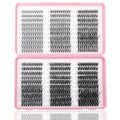 Lash Clusters Kit, 560 Pcs Eyelashes Clusters Kit 9-18mm Individual Lash Extension Kit D Curl Fluffy Wispy False Eyelashes (20D+30D+40D+50D+60D+80D, Lash Clusters)