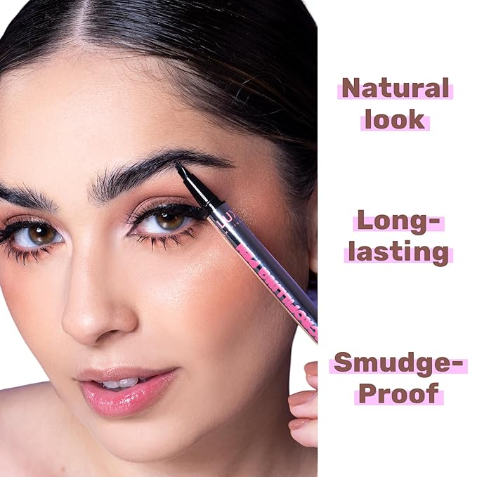 Microfilling Eyebrow Pen – Professional 4 Tip Microblading Brow Pen, Waterproof & Long Lasting Hair Stroke Tattoo Effect, Smudge Proof Precision Brow Pencil for Sparse Brows – Light Warm Brown