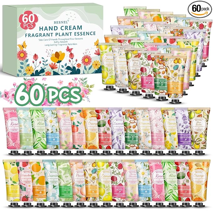 60 Pack Hand Cream Gift Set For Women, Teacher Appreciation Gifts,Mini Hand Lotion Travel Size in Bulk for Dry Cracked Hands, Graduation Gifts, Birthday Gift, Bridesmaid Gift,Party Favors