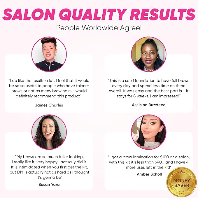Elevate the Beauty Professional Brow Lamination Kit | Eyebrow Lamination Kit for Professional or DIY Use | 5 Laminations with Individual Sachets | Training Ebook & Brushes Included