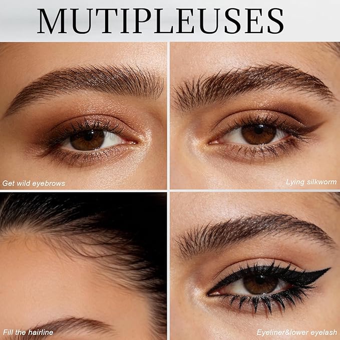 Eyebrow Pen Makeup kit, Eye Brow Pomade Stencil Shaper Tinting kits for Women Girls, Eyebrow Pomade, Eyebrow Pencil, Long Lasting Waterproof with Eyebrow Brush and Eyeliner Natural Brows& Dark Brown